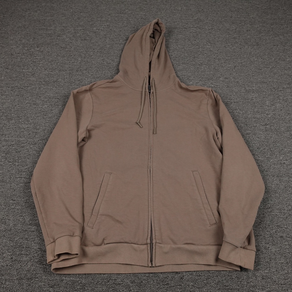 Ash & Erie Hoodie Mens Small Brown Full Zip Cotton Blend Logo Sweatshirt